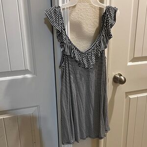 Torrid Black and White Striped Knit Top